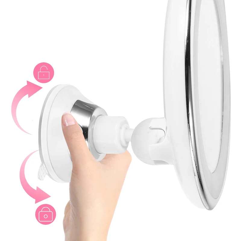 Schminkspiegel mit Licht und 10x Vergrößerung | Beleuchteter LED Spiegel rund | Kosmetix