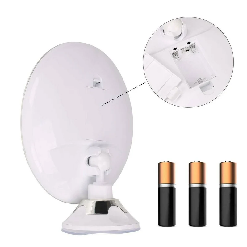 Schminkspiegel mit Licht und 10x Vergrößerung | Beleuchteter LED Spiegel rund | Kosmetix