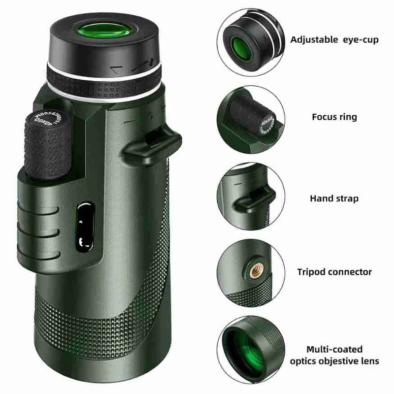 Kompakt 600x Ultra-Zoom Monokular mit Smartphone-Adapter - Wetterfest und Stoßfest