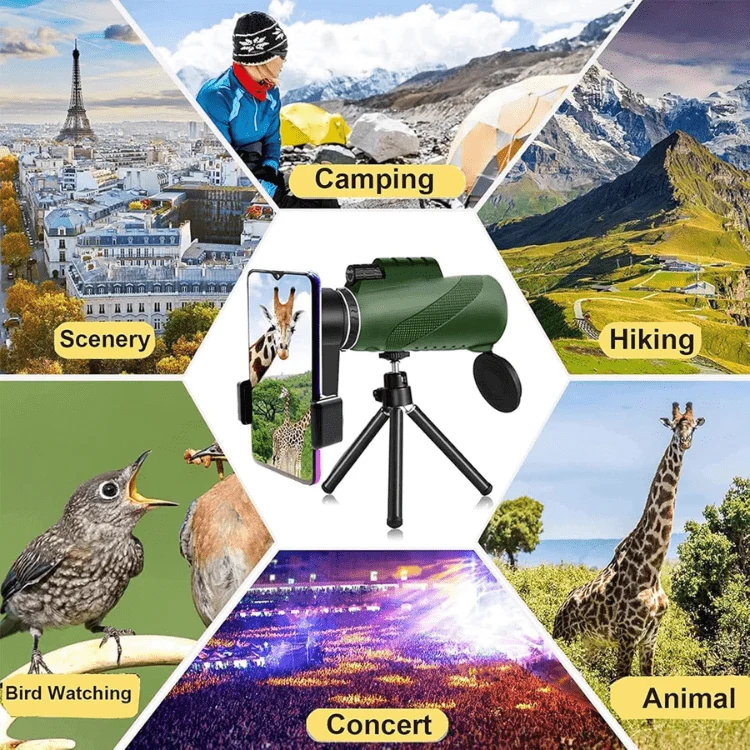 Kompakt 600x Ultra-Zoom Monokular mit Smartphone-Adapter - Wetterfest und Stoßfest