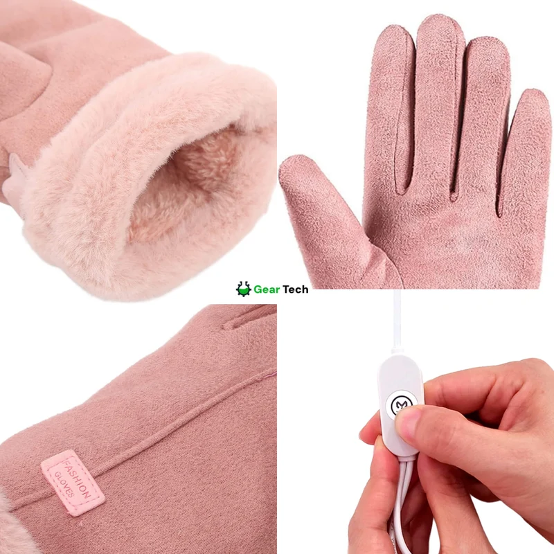 Heizbare Handschuhe für Damen UK – Damen Thermische Wasserfeste Winterhandschuhe mit Touchscreen & USB Aufladbar Warm Design