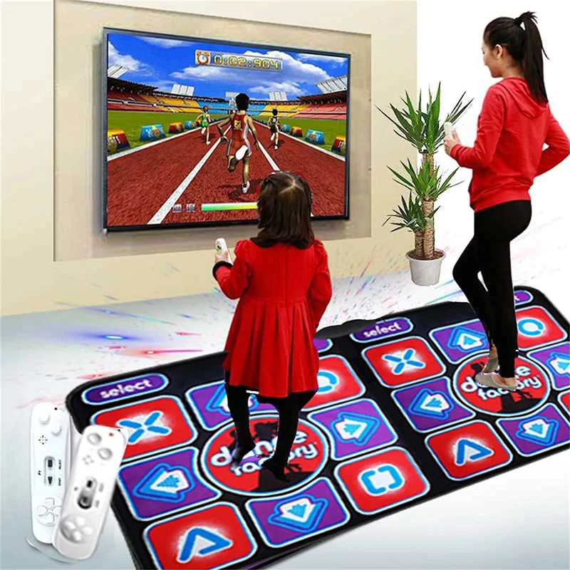 Doppelte Tanzmatte mit Fernbedienung - Rutschfeste Musikspielmatte für die Familie, geeignet für PC und TV