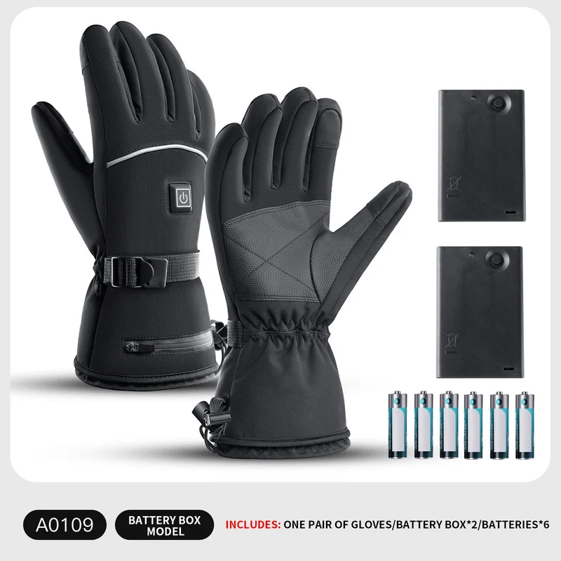 Elektrische Winterhandschuhe - Beheizt | 3 Temperaturstufen | Wasserdicht