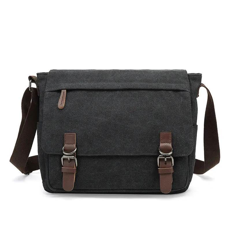 Herren Canvas Robuste Umhängetasche mit Verstellbarem Tragegurt
