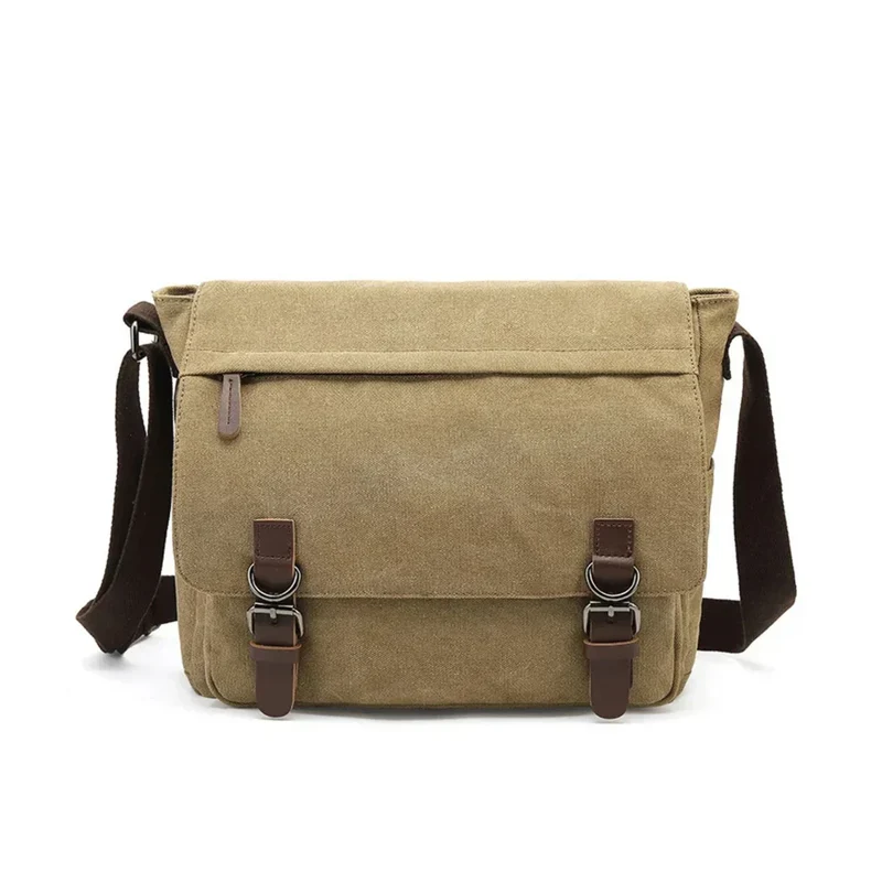 Herren Canvas Robuste Umhängetasche mit Verstellbarem Tragegurt