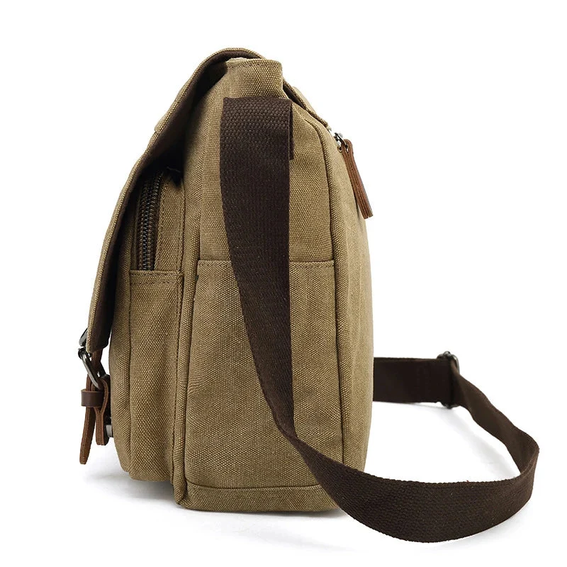 Herren Canvas Robuste Umhängetasche mit Verstellbarem Tragegurt