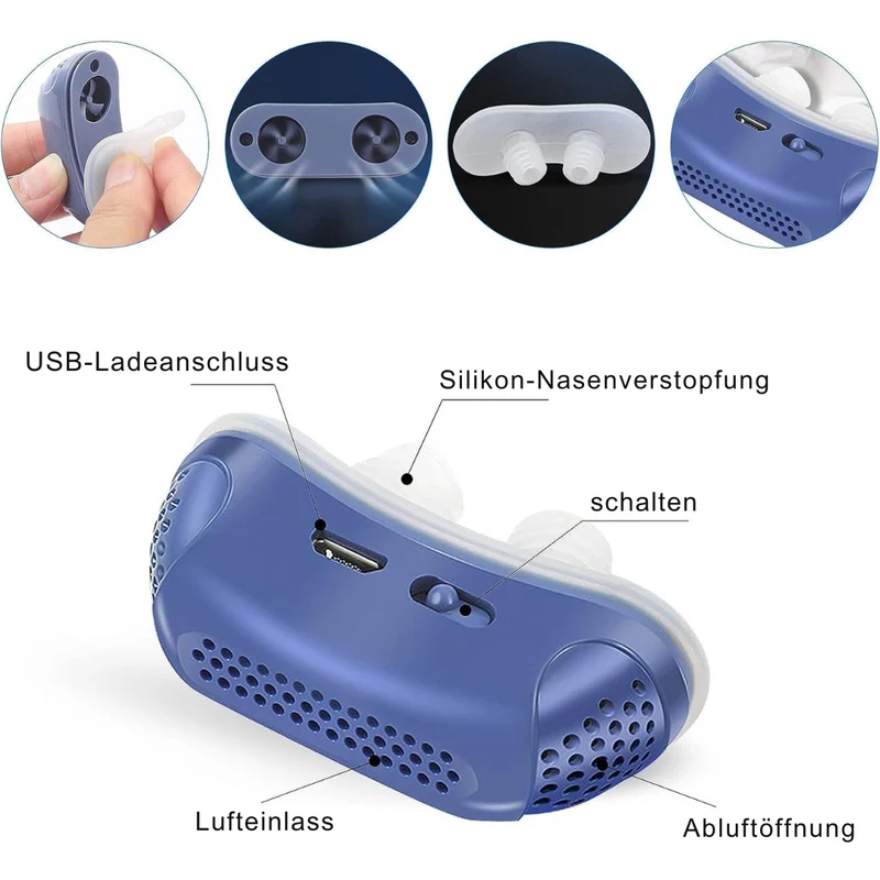 Micro CPAP Gerät gegen Schlafapnoe - Anti-Schnarchen